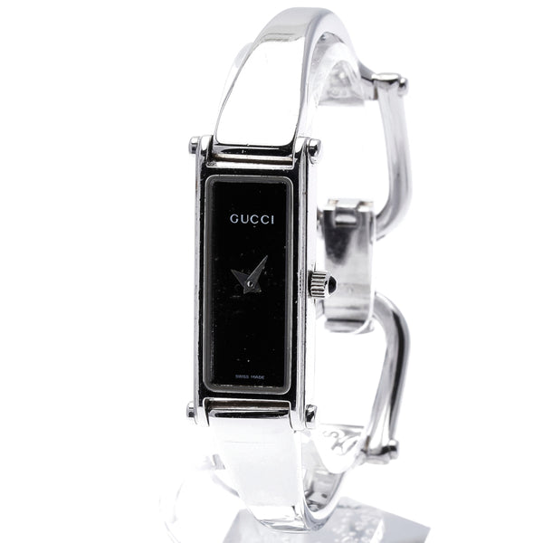 グッチ 腕時計 1500L クオーツ ブラック文字盤 ステンレススチール レディース GUCCI 【中古】