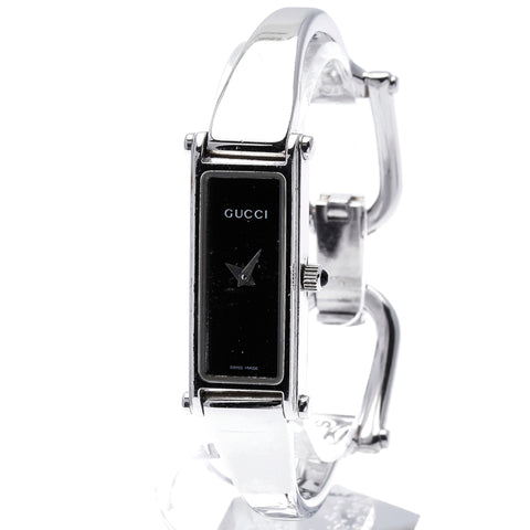 グッチ 腕時計 1500L クオーツ ブラック文字盤 ステンレススチール レディース GUCCI 【中古】