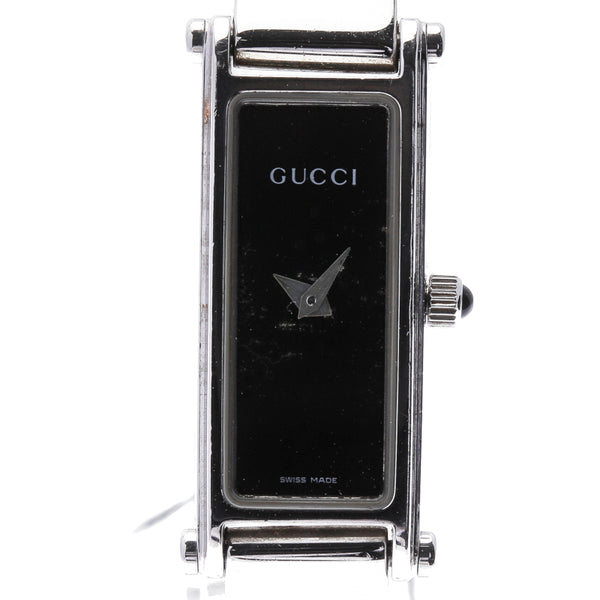 グッチ 腕時計 1500L クオーツ ブラック文字盤 ステンレススチール レディース GUCCI 【中古】