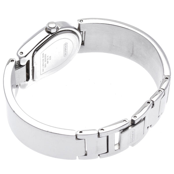 コーチ バングルウォッチ シルバー ステンレススチール 腕時計 レディース COACH クオーツ ブラック文字盤 中古