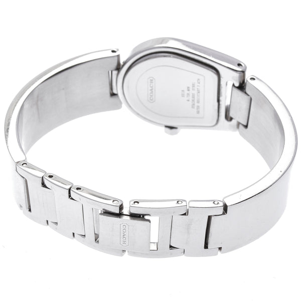 コーチ バングルウォッチ シルバー ステンレススチール 腕時計 レディース COACH クオーツ ブラック文字盤 中古