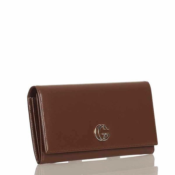 グッチ 035 1323 ブラウン レザー 長財布 メンズ GUCCI 【中古】