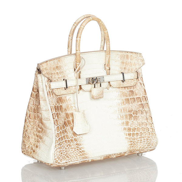 エルメス バーキン25 ヒマラヤ ホワイト クロコダイル ニロティカスマット ハンドバッグ レディース HERMES 【中古】
