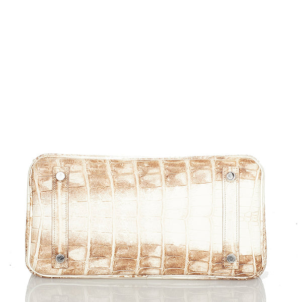 エルメス バーキン25 ヒマラヤ ホワイト クロコダイル ニロティカスマット ハンドバッグ レディース HERMES 【中古】