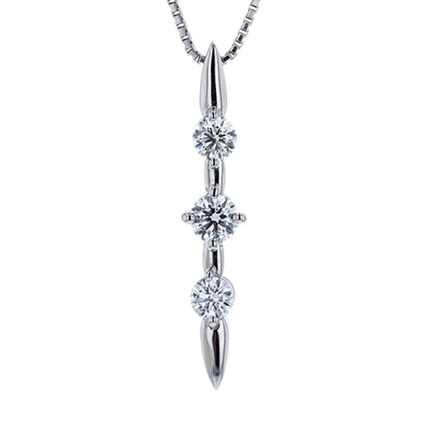 Pt900 プラチナ Pt850 プラチナ ダイヤ1.00ct ネックレス レディース 【中古】