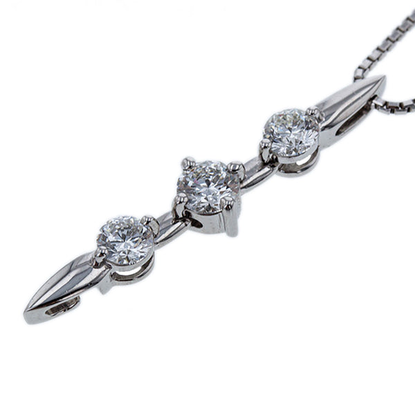 Pt900 プラチナ Pt850 プラチナ ダイヤ1.00ct ネックレス レディース 【中古】