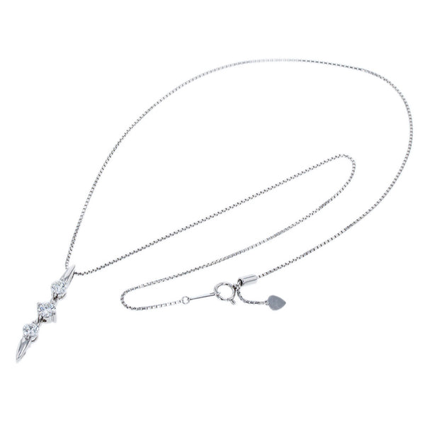 Pt900 プラチナ Pt850 プラチナ ダイヤ1.00ct ネックレス レディース 【中古】