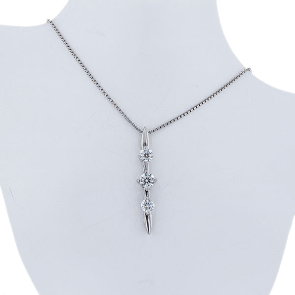 Pt900 プラチナ Pt850 プラチナ ダイヤ1.00ct ネックレス レディース 【中古】