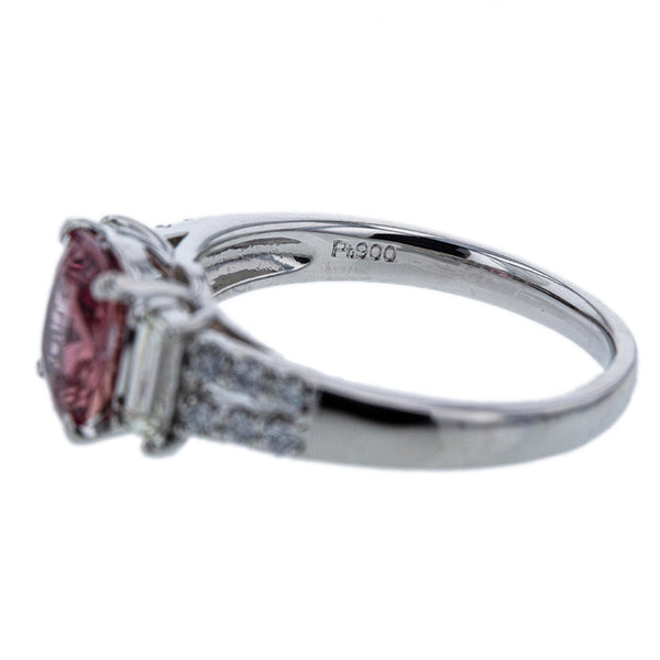 Pt900 プラチナ パパラチァサファイア1.596ct ダイヤ0.39ct リング 指輪 レディース 11.5号 【中古】