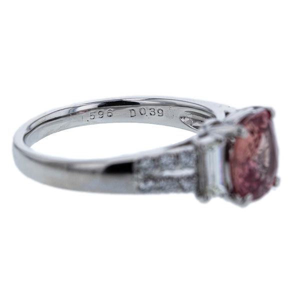 Pt900 プラチナ パパラチァサファイア1.596ct ダイヤ0.39ct リング 指輪 レディース 11.5号 【中古】