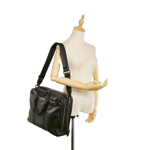 コーチ メトロポリタン 23791 ブラック レザー ビジネスバッグ メンズ COACH 【中古】