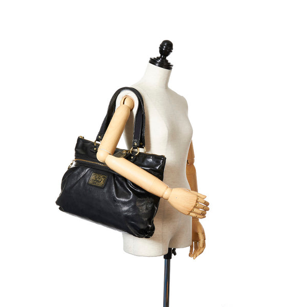 コーチ デイジーポピー トートバッグ F20004 ブラック パテントレザー レディース COACH 【中古】