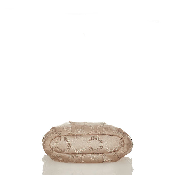 コーチ マディソンドッテッド 15935 ベージュ ゴールド キャンバス レザー ハンドバッグ レディース COACH 【中古】