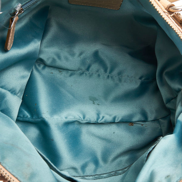 コーチ マディソンドッテッド 15935 ベージュ ゴールド キャンバス レザー ハンドバッグ レディース COACH 【中古】