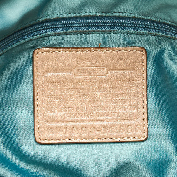 コーチ マディソンドッテッド 15935 ベージュ ゴールド キャンバス レザー ハンドバッグ レディース COACH 【中古】