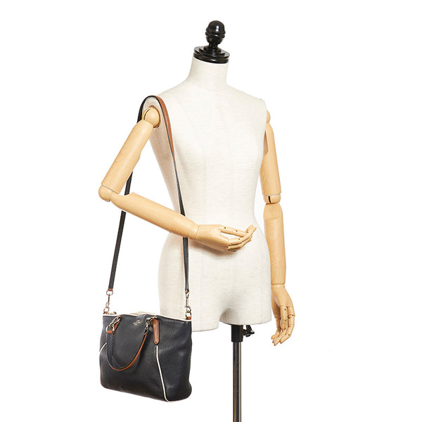 コーチ ハンドバッグ ショルダーバッグ 2way F57486 ネイビー レザー レディース COACH 【中古】