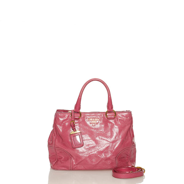 プラダ VITELLO SHINE ピンク レザー ハンドバッグ ショルダーバッグ 2WAY レディース PRADA 【中古】