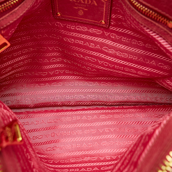 プラダ VITELLO SHINE ピンク レザー ハンドバッグ ショルダーバッグ 2WAY レディース PRADA 【中古】