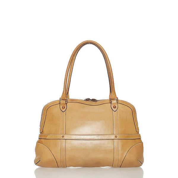 グッチ インターロッキング ハンドバッグ 114887 ベージュ レザー レディース GUCCI 【中古】