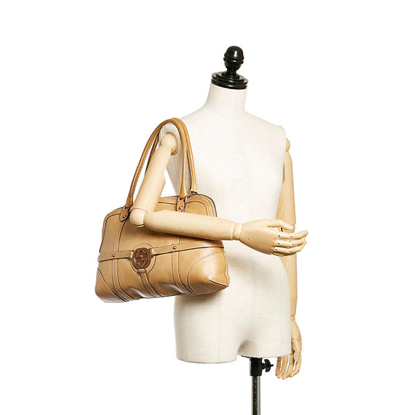 グッチ インターロッキング ハンドバッグ 114887 ベージュ レザー レディース GUCCI 【中古】