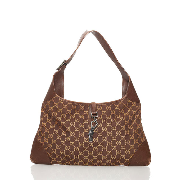 グッチ GGキャンバス ワンショルダー 001 4075 ブラウン キャンバス レザー レディース GUCCI 【中古】