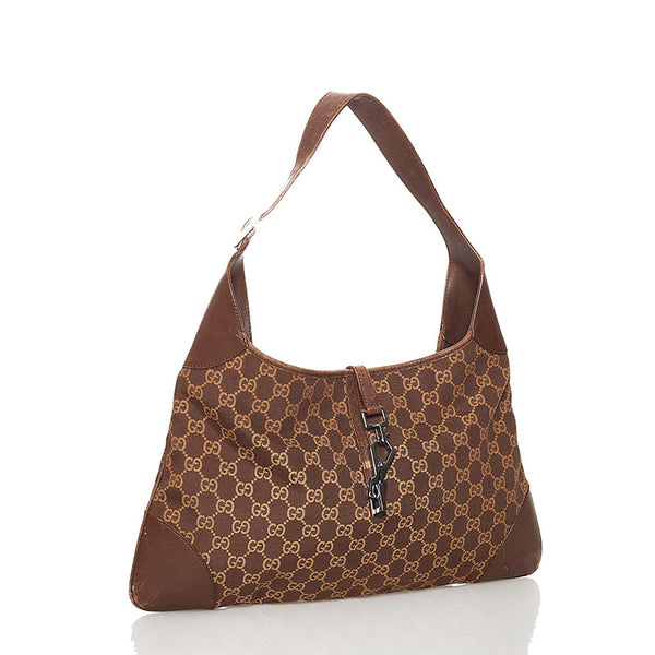 グッチ GGキャンバス ワンショルダー 001 4075 ブラウン キャンバス レザー レディース GUCCI 【中古】