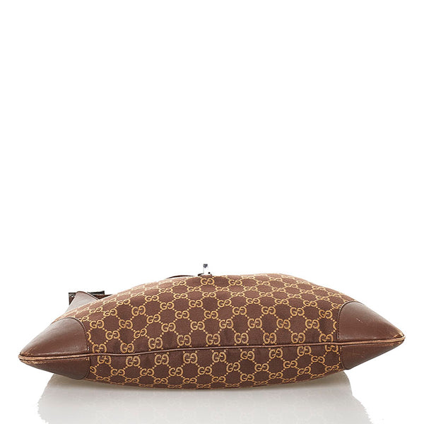 グッチ GGキャンバス ワンショルダー 001 4075 ブラウン キャンバス レザー レディース GUCCI 【中古】