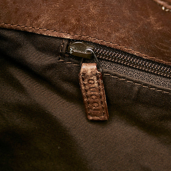 グッチ GGキャンバス ワンショルダー 001 4075 ブラウン キャンバス レザー レディース GUCCI 【中古】