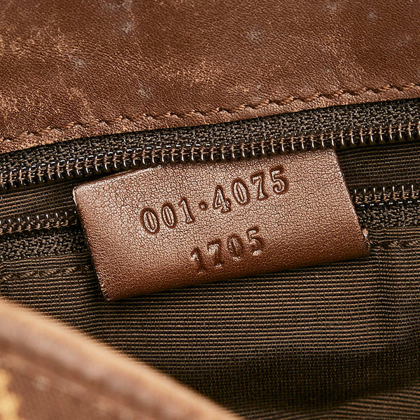 グッチ GGキャンバス ワンショルダー 001 4075 ブラウン キャンバス レザー レディース GUCCI 【中古】