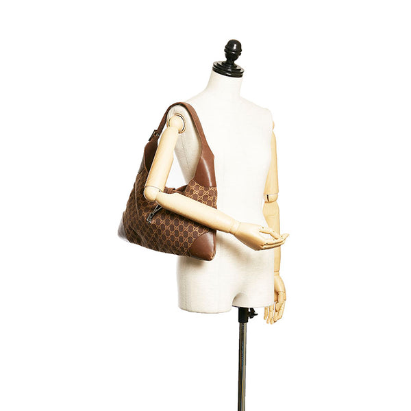 グッチ GGキャンバス ワンショルダー 001 4075 ブラウン キャンバス レザー レディース GUCCI 【中古】