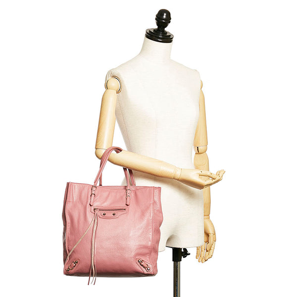 バレンシアガ ザ ペーパー  ハンドバッグ 515859 ピンク レザー レディース BALENCIAGA 【中古】