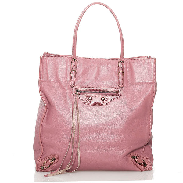 バレンシアガ ザ ペーパー  ハンドバッグ 515859 ピンク レザー レディース BALENCIAGA 【中古】