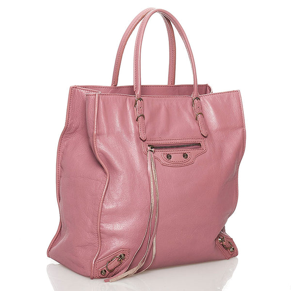 バレンシアガ ザ ペーパー  ハンドバッグ 515859 ピンク レザー レディース BALENCIAGA 【中古】