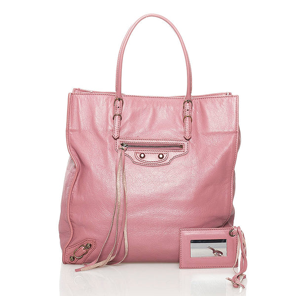 バレンシアガ ザ ペーパー  ハンドバッグ 515859 ピンク レザー レディース BALENCIAGA 【中古】