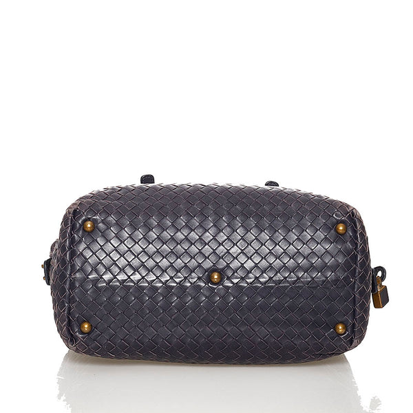 ボッテガヴェネタ イントレチャート ハンドバッグ パープル レザー レディース BOTTEGAVENETA 【中古】