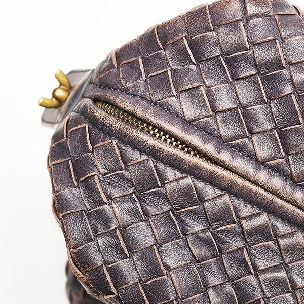 ボッテガヴェネタ イントレチャート ハンドバッグ パープル レザー レディース BOTTEGAVENETA 【中古】