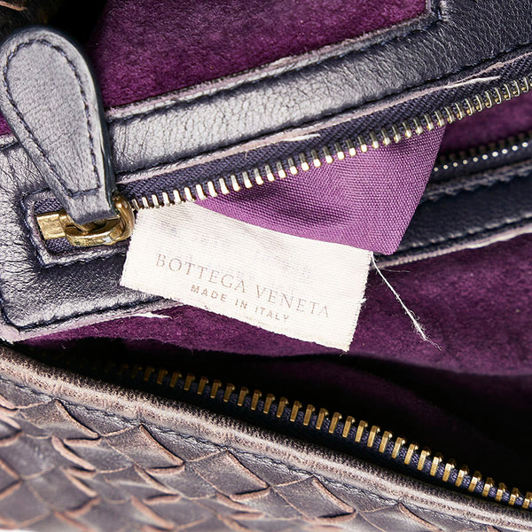 ボッテガヴェネタ イントレチャート ハンドバッグ パープル レザー レディース BOTTEGAVENETA 【中古】