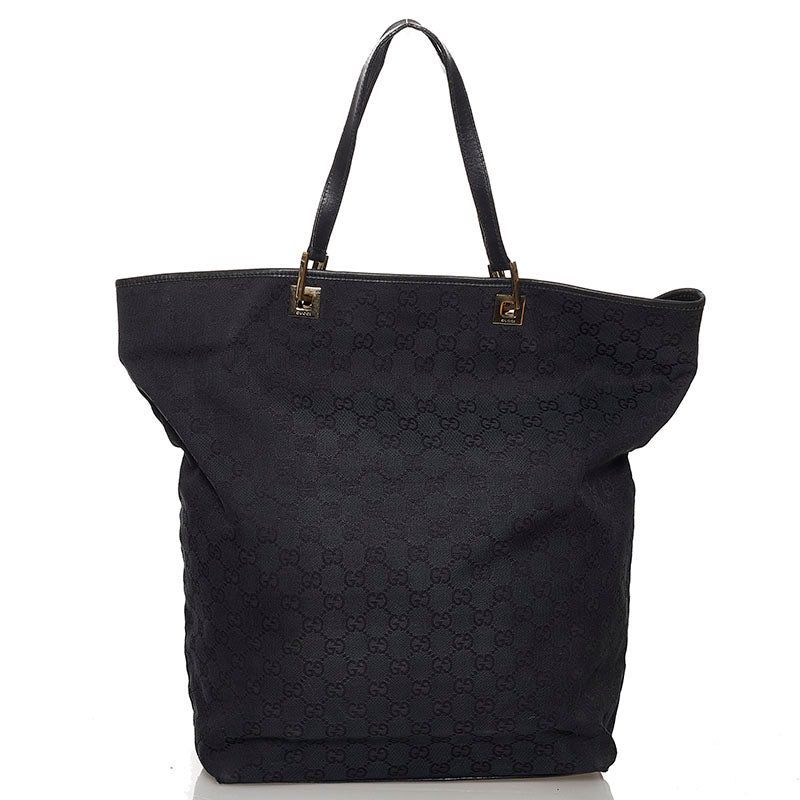 グッチ ＧGキャンバス トートバッグ 002 1097 ブラック キャンバス レザー レディース GUCCI 【中古】
