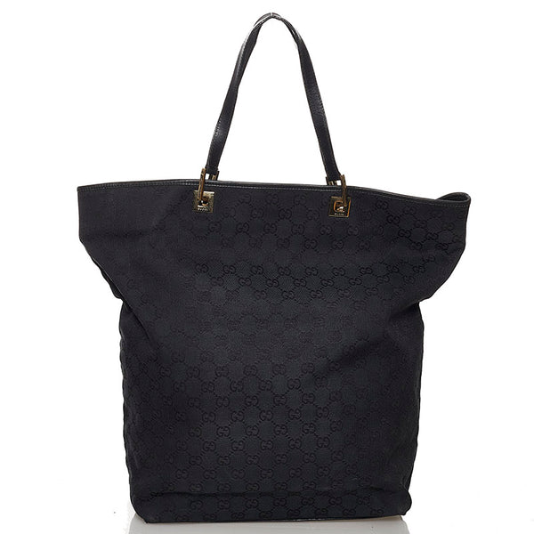 グッチ ＧGキャンバス トートバッグ 002 1097 ブラック キャンバス レザー レディース GUCCI 【中古】