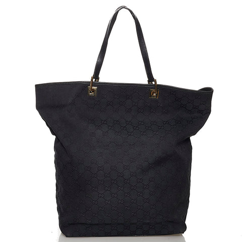 グッチ ＧGキャンバス トートバッグ 002 1097 ブラック キャンバス レザー レディース GUCCI 【中古】