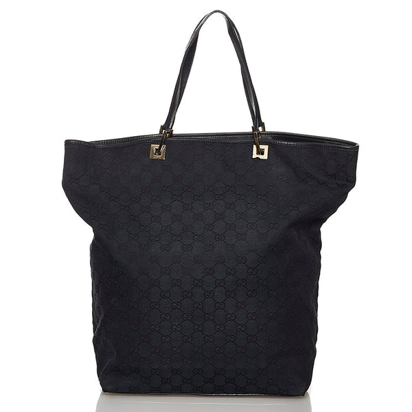 グッチ ＧGキャンバス トートバッグ 002 1097 ブラック キャンバス レザー レディース GUCCI 【中古】
