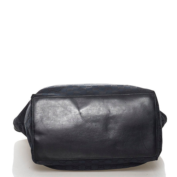 グッチ ＧGキャンバス トートバッグ 002 1097 ブラック キャンバス レザー レディース GUCCI 【中古】