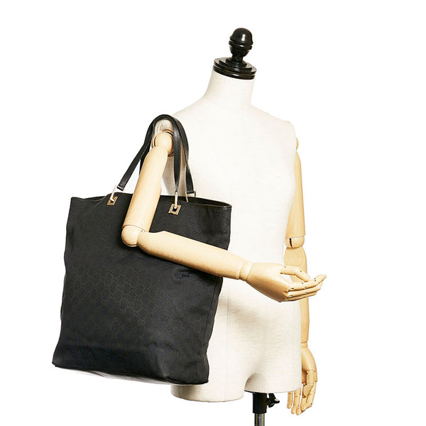 グッチ ＧGキャンバス トートバッグ 002 1097 ブラック キャンバス レザー レディース GUCCI 【中古】