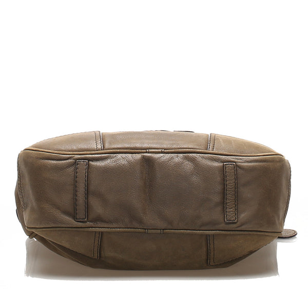 ロエベ アナグラム カーキ レザー ショルダーバッグ レディース LOEWE 中古