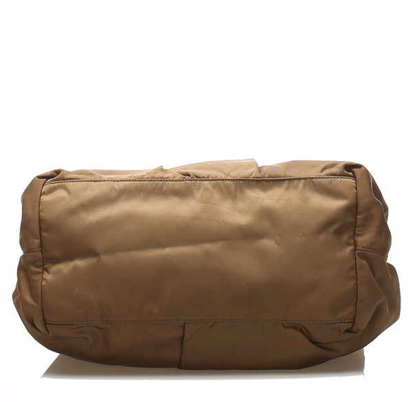 プラダ カーキ ナイロン レザー ハンドバッグ レディース PRADA 中古