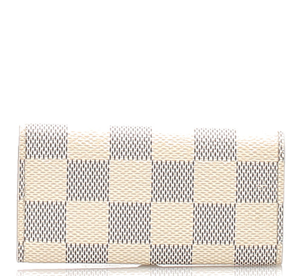 ルイ ヴィトン ミュルティクレ4 ダミエ アズール N60386 ホワイト 白 PVC レザー キーケース LOUIS VUITTON ユニセックス 中古