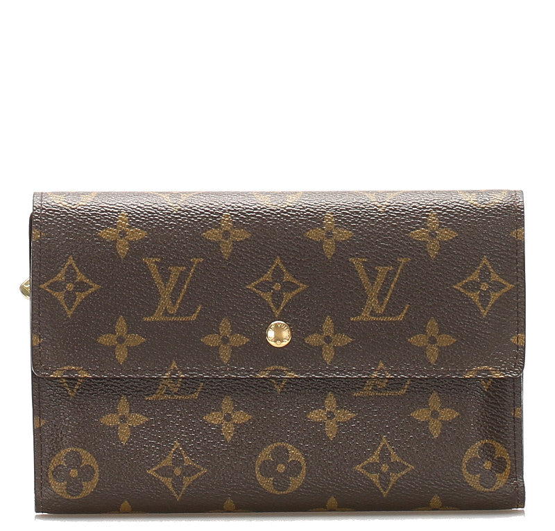 ルイ ヴィトン モノグラム パスポール M60135 ブラウン 茶 PVC レザー 長財布 LOUIS VUITTON ユニセックス 中古