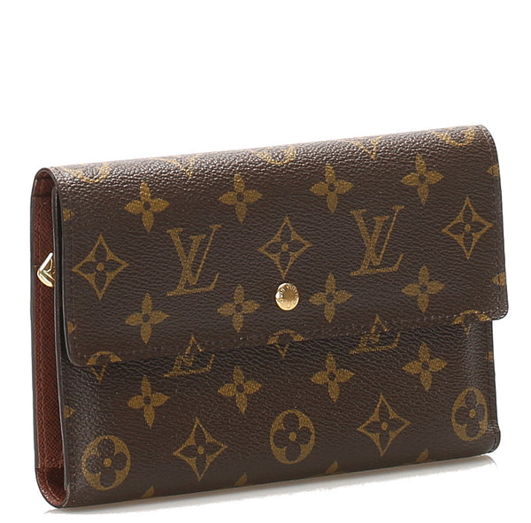 ルイ ヴィトン モノグラム パスポール M60135 ブラウン 茶 PVC レザー 長財布 LOUIS VUITTON ユニセックス 中古