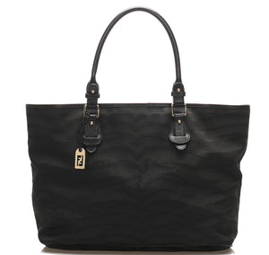 フェンディ 虎柄 8BH115 ブラック キャンバス レザー トートバッグ レディース FENDI 中古