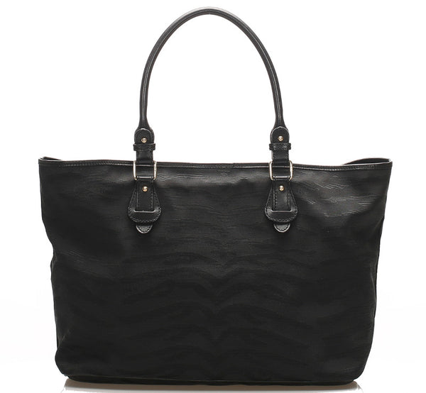 フェンディ 虎柄 8BH115 ブラック キャンバス レザー トートバッグ レディース FENDI 中古